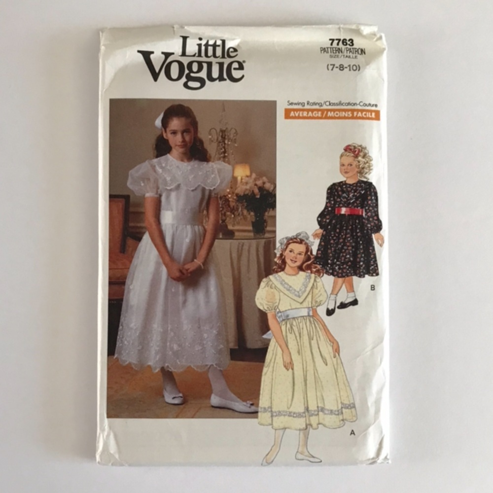 🧵3for12🧵 VTG Little Vogue Pattern 7763 Girl’s Dress